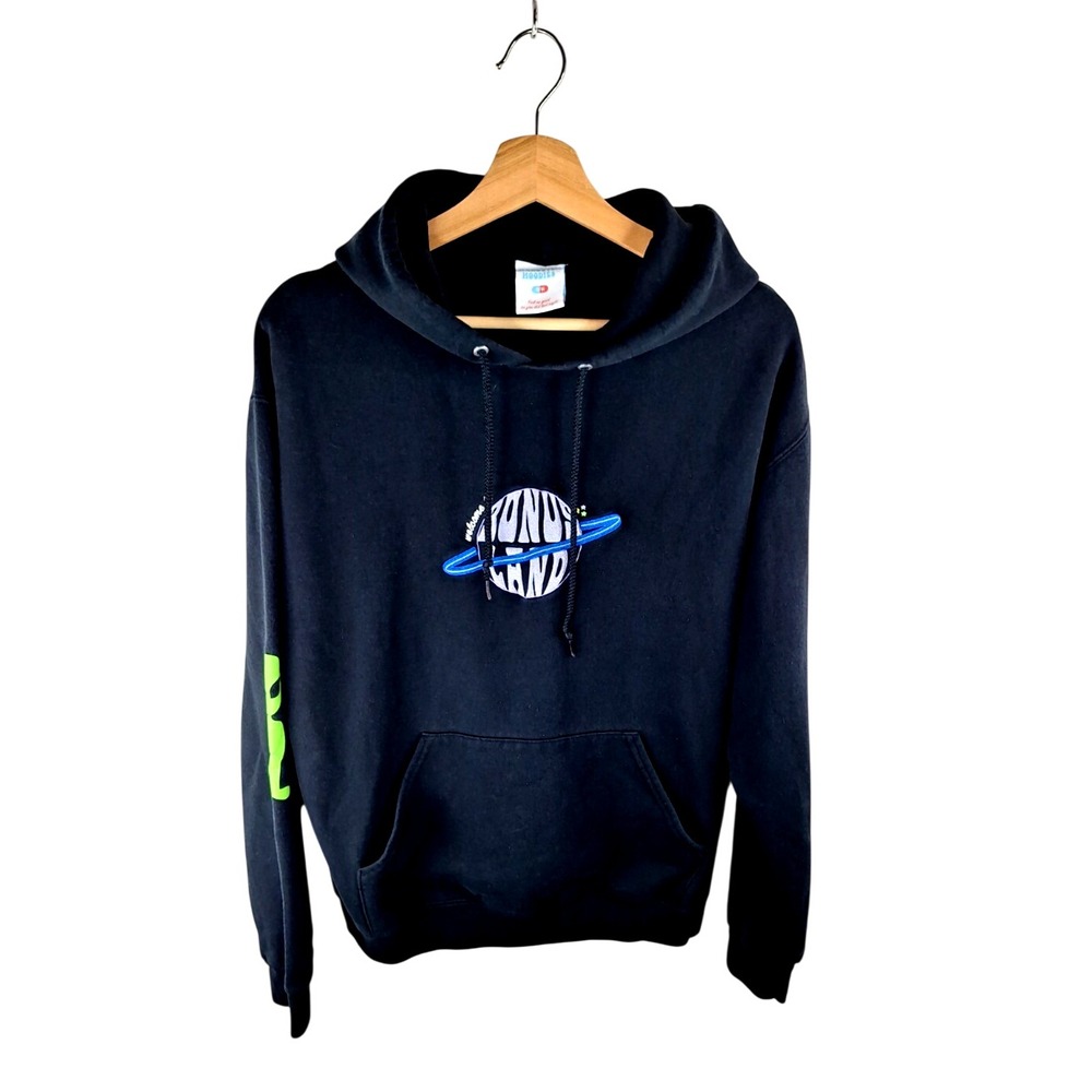 Hangover Black Alien Peace Embroidered Bonus Land Hoodie Psychedelic Spacecore